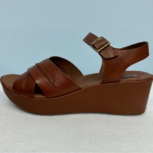 Korks by Kork-Ease Brenda leather sandals saddle color in box - Picture 6 of 14